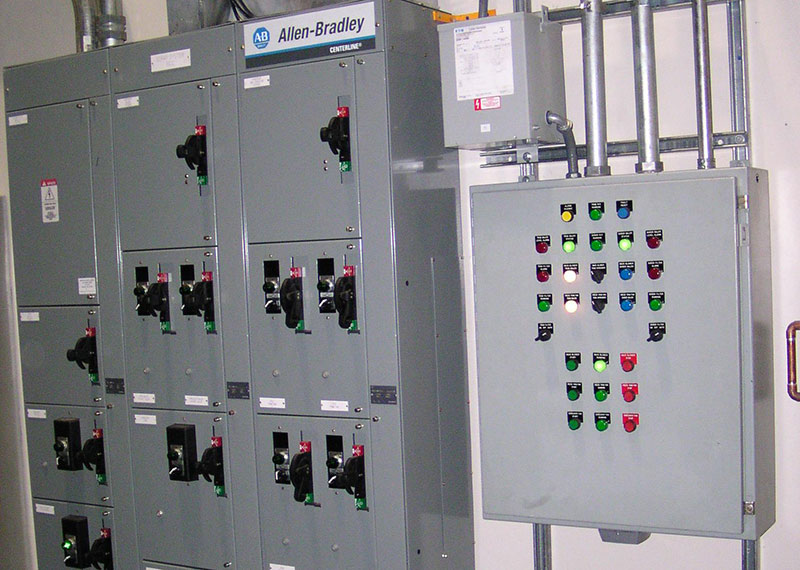 Industrial control cabinet lineup and electrical panel systems